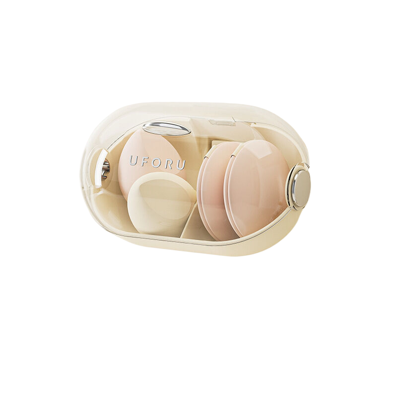 Punch-Free Wall Mounted Beauty Egg Storage Box | Lid Cover | Cosmetic Organizer