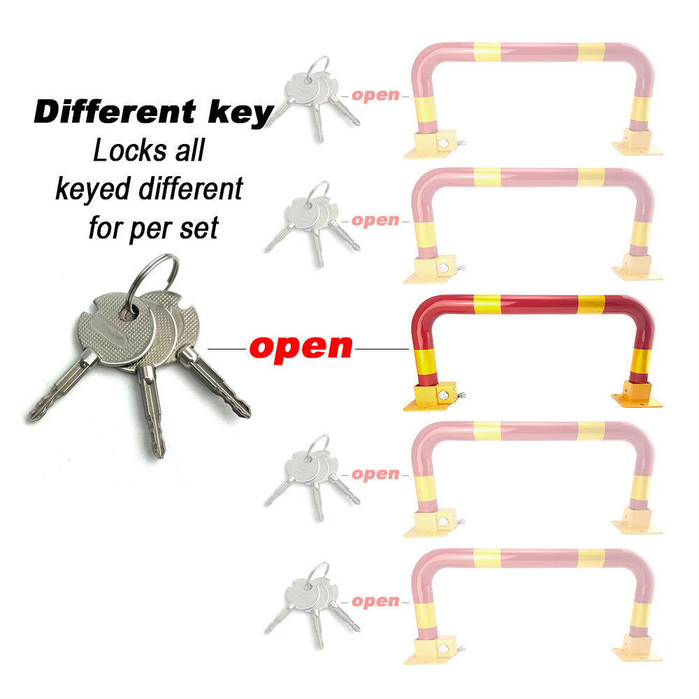 Arch Parking Barrier | Fold Down Security Locker | Keyed Different Lock System