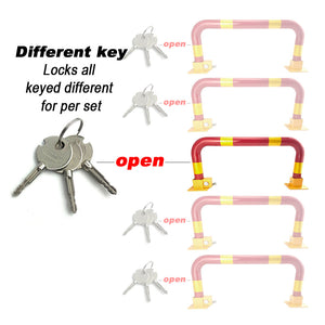 Arch Parking Barrier | Fold Down Security Locker | Keyed Different Lock System