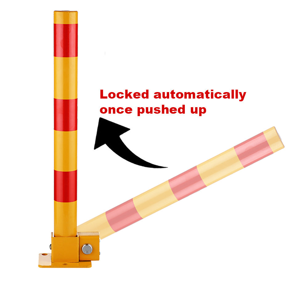 Red Parking Bollard Locker | Key Alike Lock | Fold Down Vehicle Security Barrier