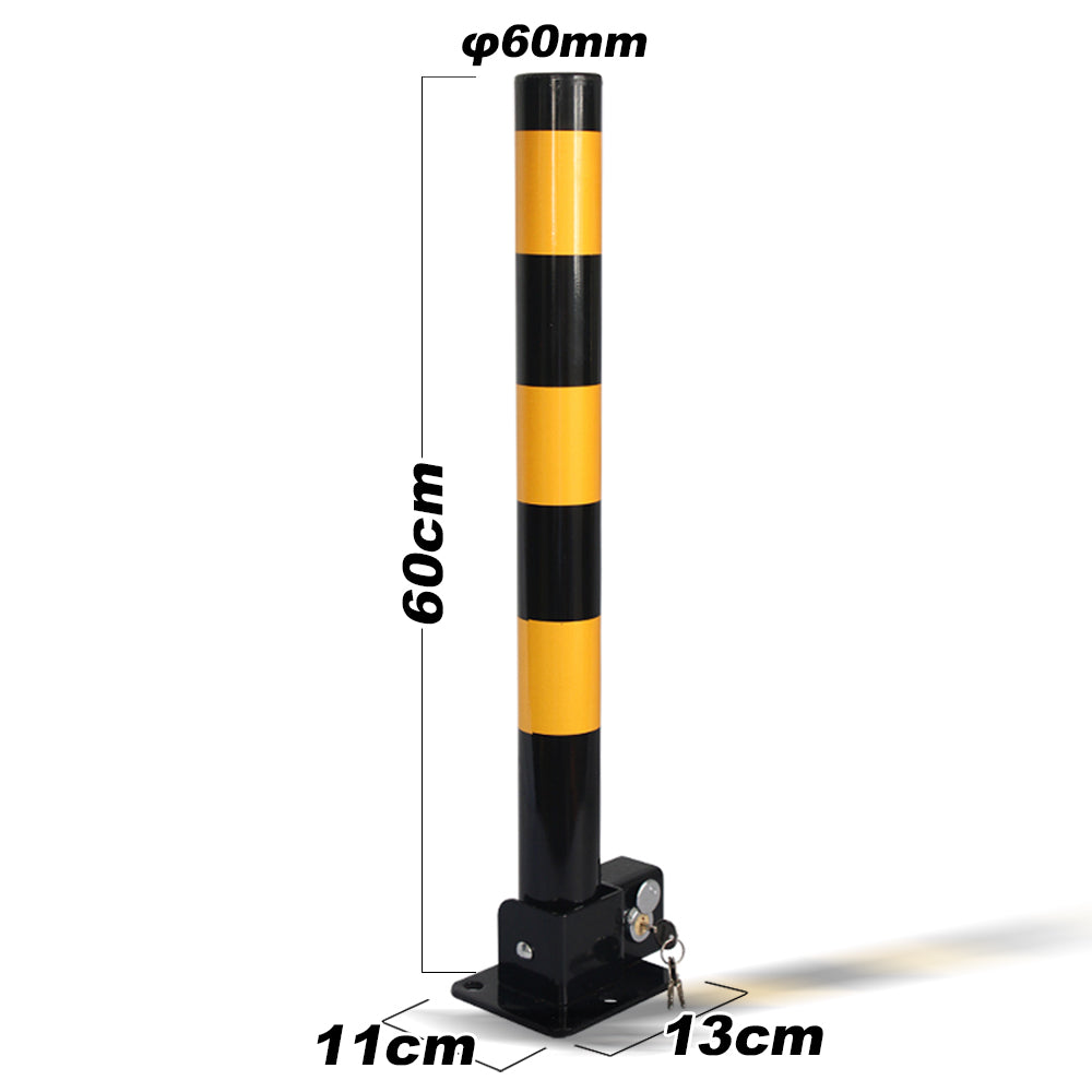 Fold Down Parking Lock | Black | Vehicle Security Barrier with Bollard Locker