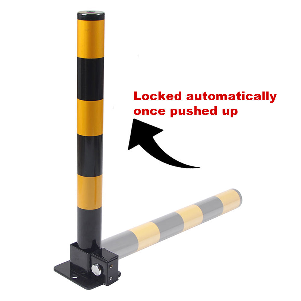 Fold Down Parking Lock | Black | Vehicle Security Barrier with Bollard Locker