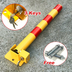 Fold Down Parking Lock | Red | Vehicle Security Barrier with Bollard Locker