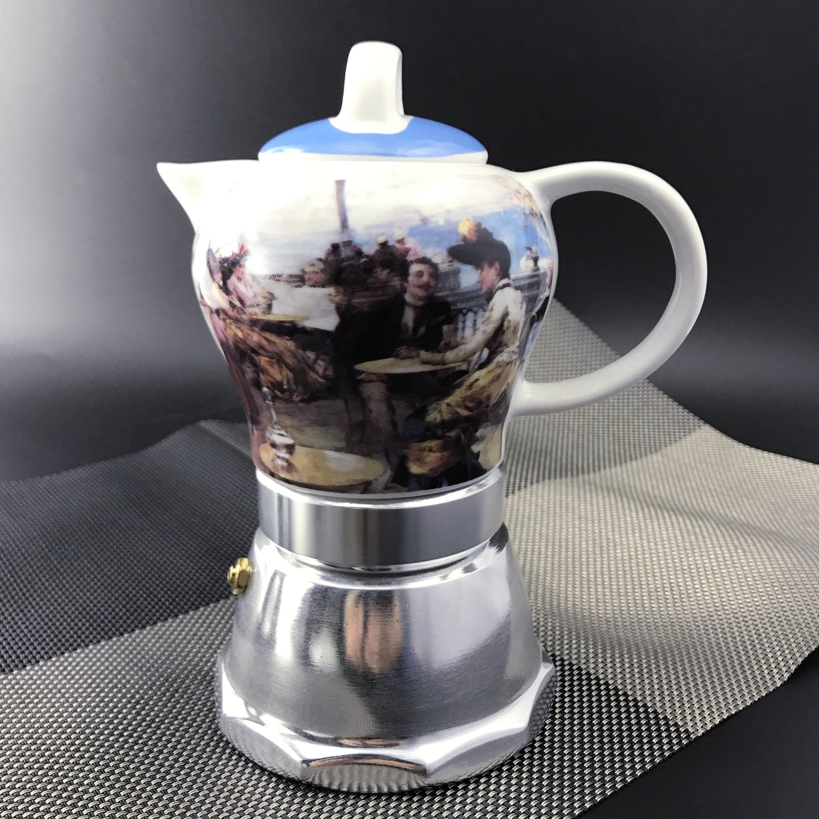 Afternoon Tea Vintage Porcelain Ceramic Italian Stove Top Espresso Coffee Maker | 3-4 Cups | 200ml