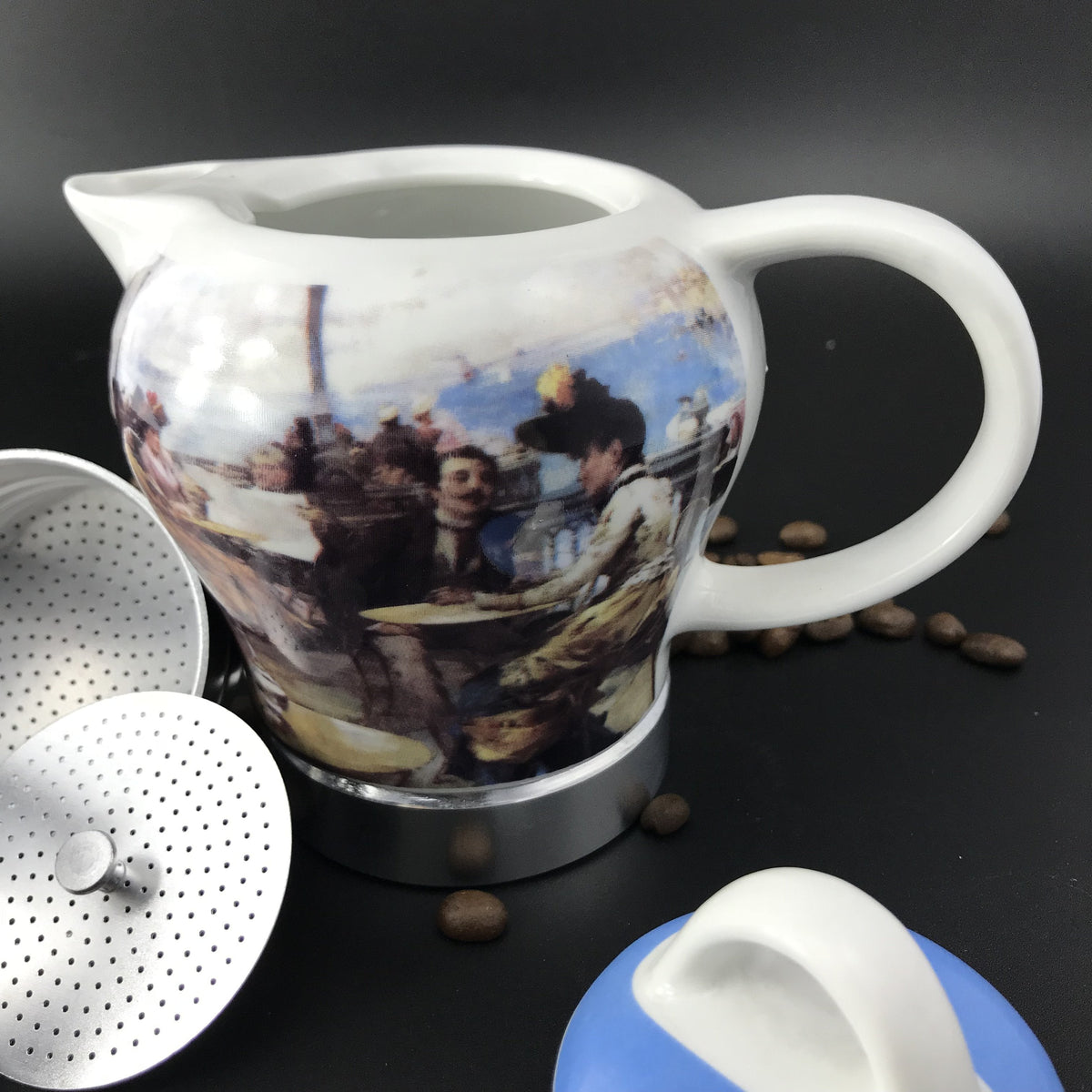 Afternoon Tea Vintage Porcelain Ceramic Italian Stove Top Espresso Coffee Maker | 3-4 Cups | 200ml