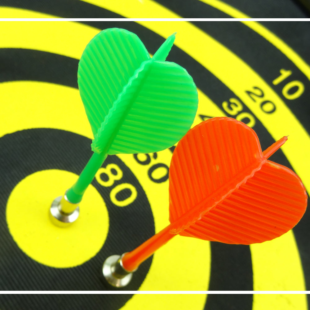 17" Magnetic Roll-Up Dart Board with 6 Darts | Double-Sided Game