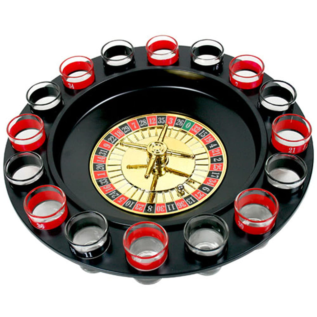 Wine Game | Shot Drinking Roulette Set with Casino Spin Glass Shot Party Bar Game