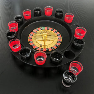 Wine Game | Shot Drinking Roulette Set with Casino Spin Glass Shot Party Bar Game