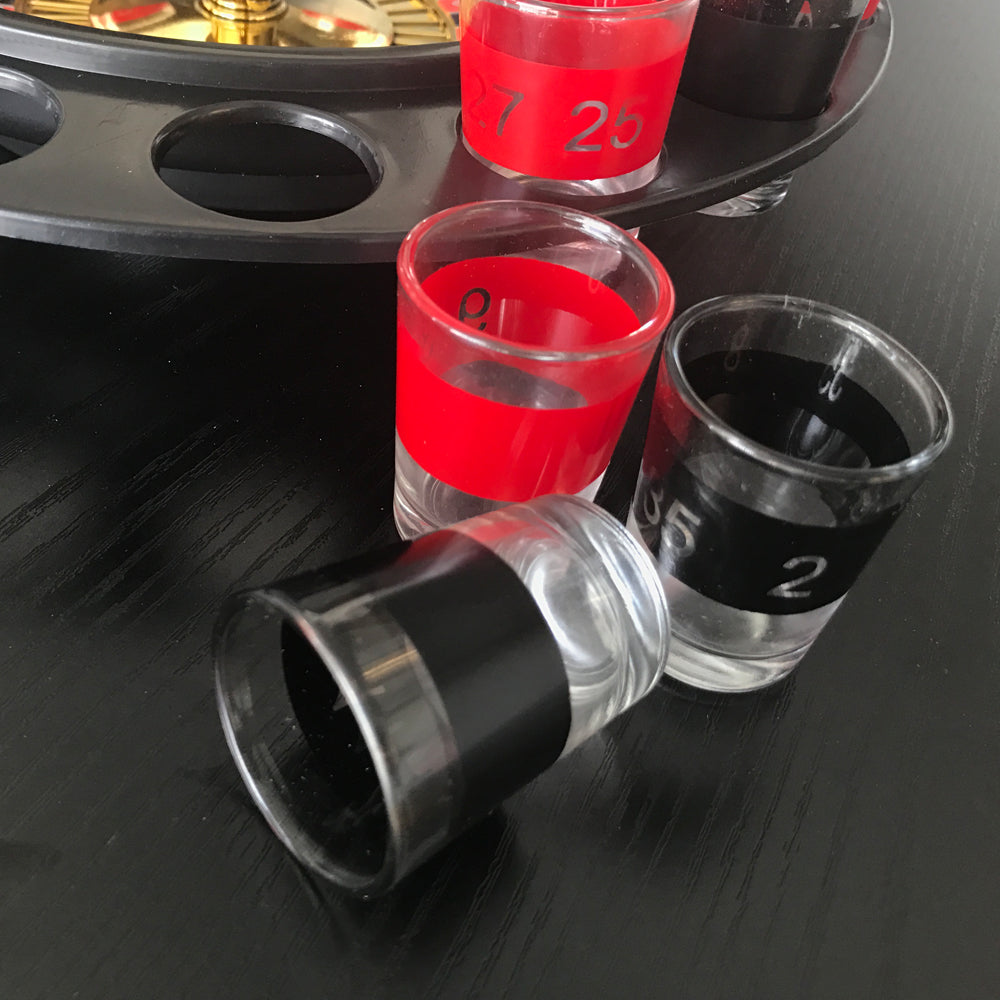 Wine Game | Shot Drinking Roulette Set with Casino Spin Glass Shot Party Bar Game
