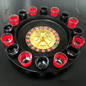 Wine Game | Shot Drinking Roulette Set with Casino Spin Glass Shot Party Bar Game