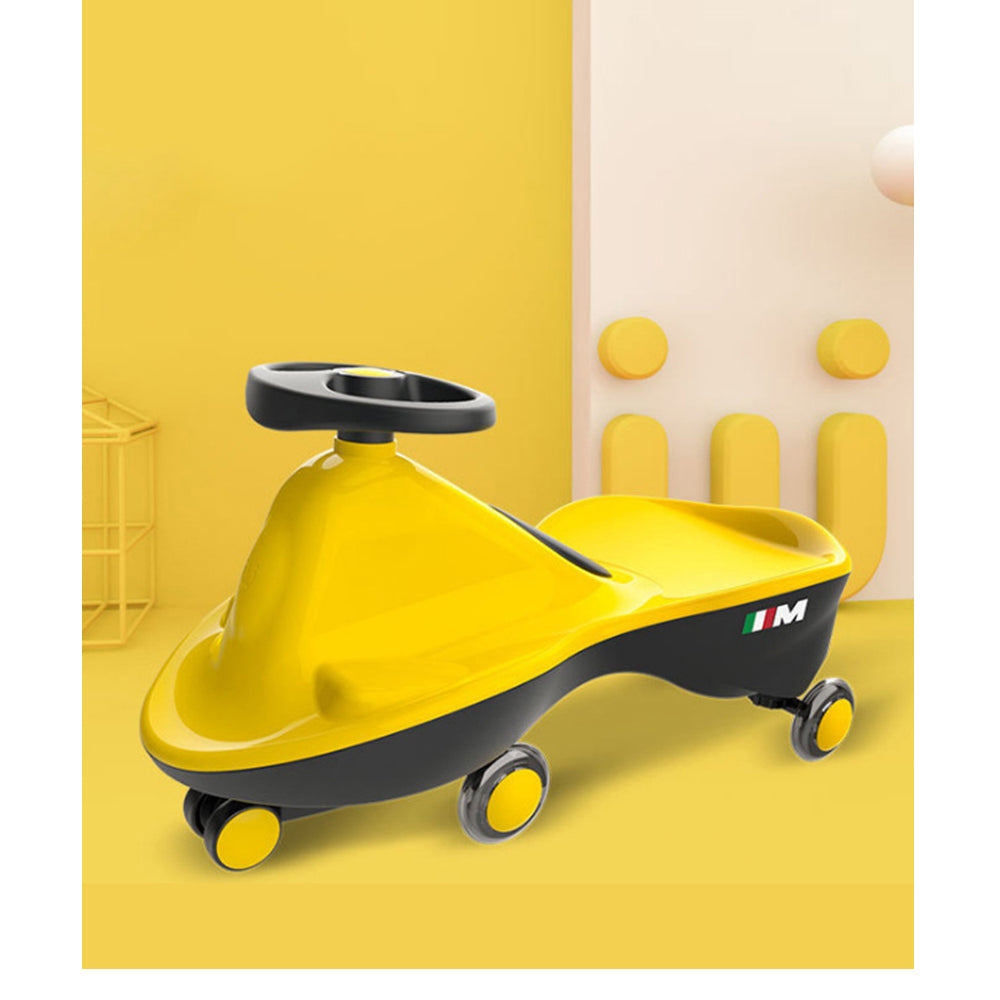 Yellow-Glide Walker Swing Car | Twist Car Ride On Toy | Italian Designer for Children | Outdoor