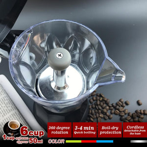 Black Electric Moka Coffee Maker | Espresso Machine | 6 Cups | Auto Power | Italian Classic