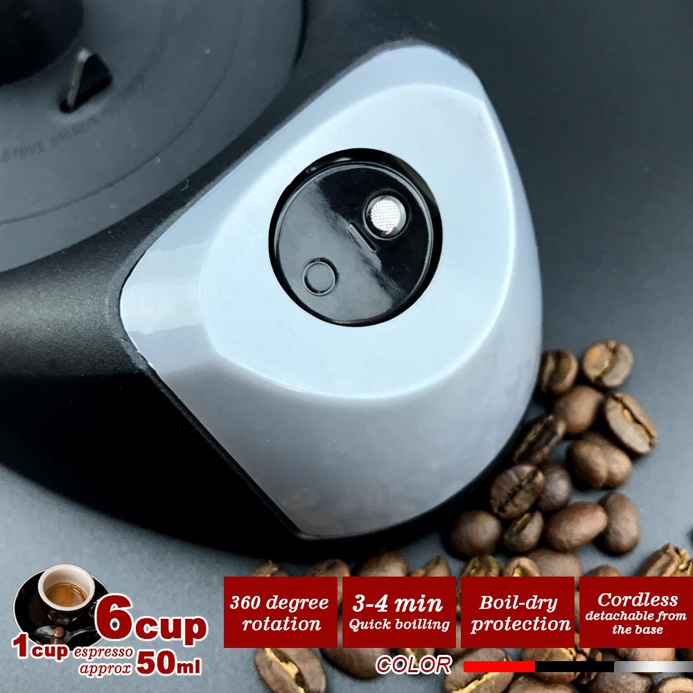 Black Electric Moka Coffee Maker | Espresso Machine | 6 Cups | Auto Power | Italian Classic