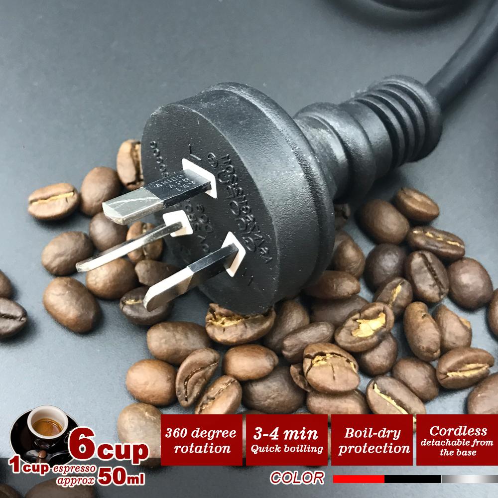 Black Electric Moka Coffee Maker | Espresso Machine | 6 Cups | Auto Power | Italian Classic