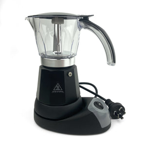Black Electric Moka Coffee Maker | Espresso Machine | 6 Cups | Auto Power | Italian Classic