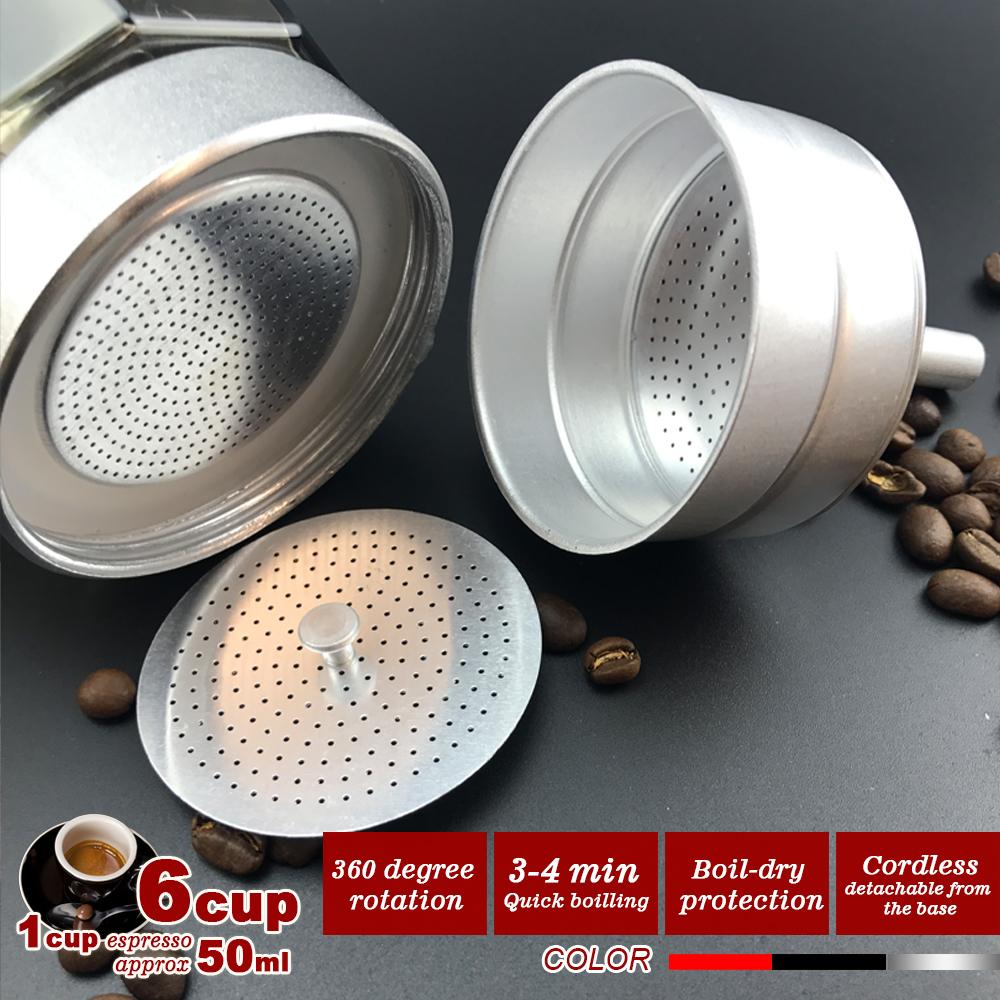 Silver Electric Moka Coffee Maker | Espresso Machine | 6 Cups | Auto Power | Italian Classic