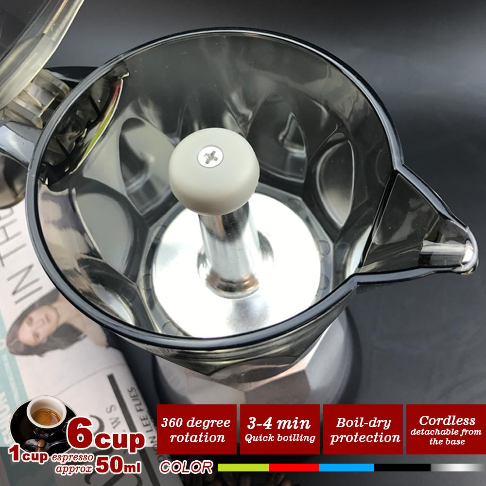 Silver Electric Moka Coffee Maker | Espresso Machine | 6 Cups | Auto Power | Italian Classic