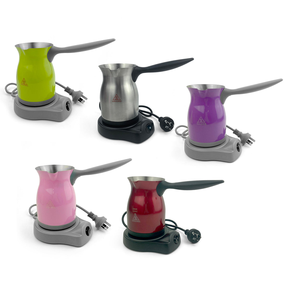 Green Electric Turkish Greek Arabic Coffee Maker Pot | Automatic Sensor | Anti-Overflow