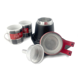 Red Mini Espresso 2-Cup Ceramic Coffee Maker | Moka Coffee Maker | Italian Classic Design
