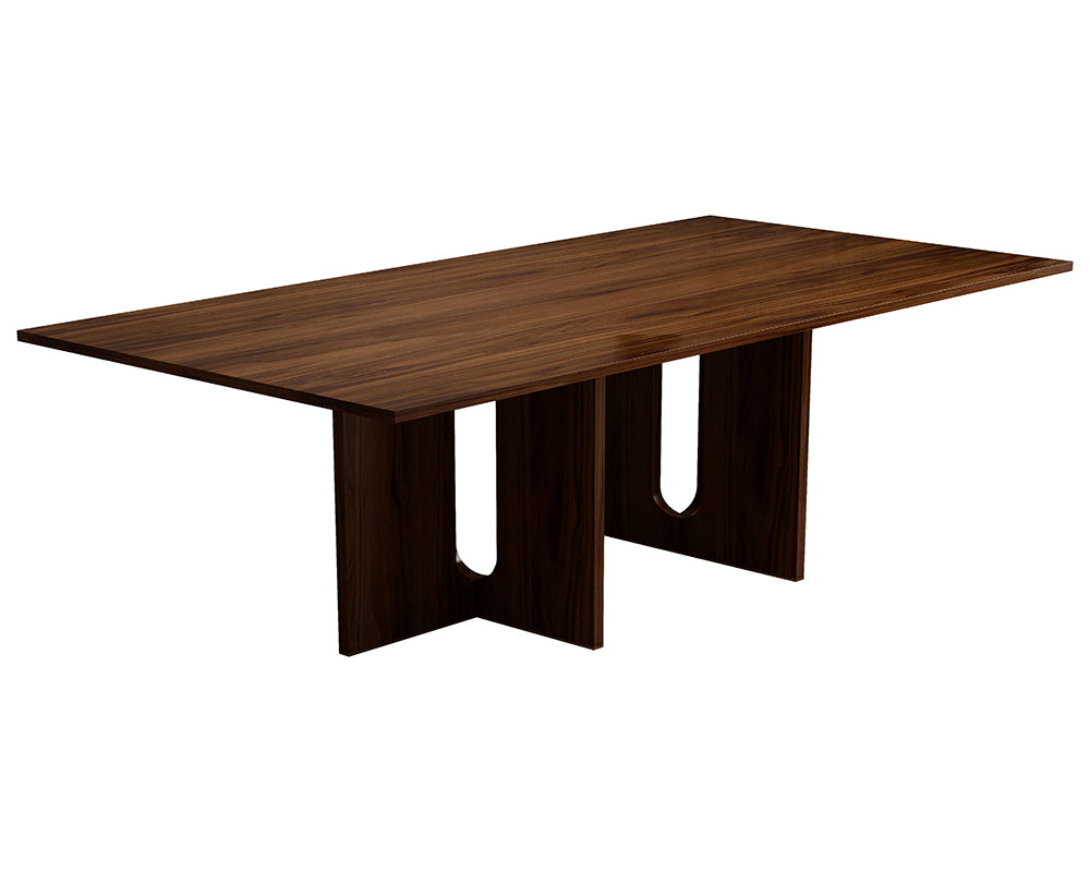 Dining Table | Walnut Melamine Finish | 8 Seater | Large Rectangular Dining Room Table