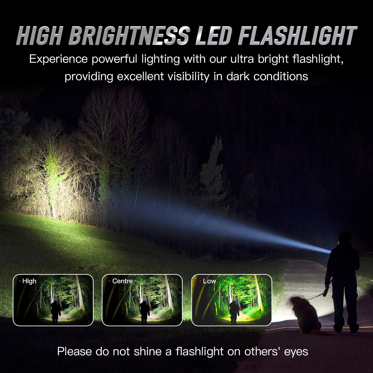 Brillar Aluminium Long Torch | Black