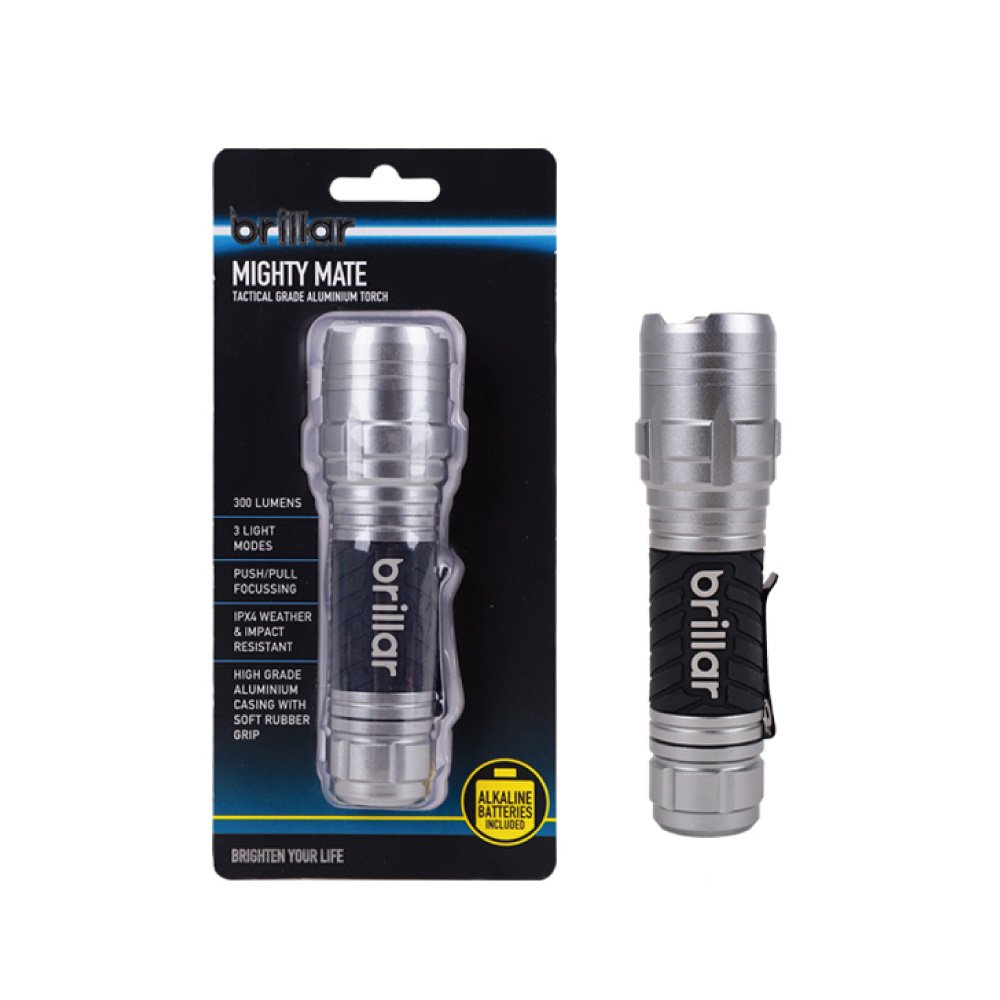 Brillar Mighty Mate Flashlight | 300 Lumen Battery Torch
