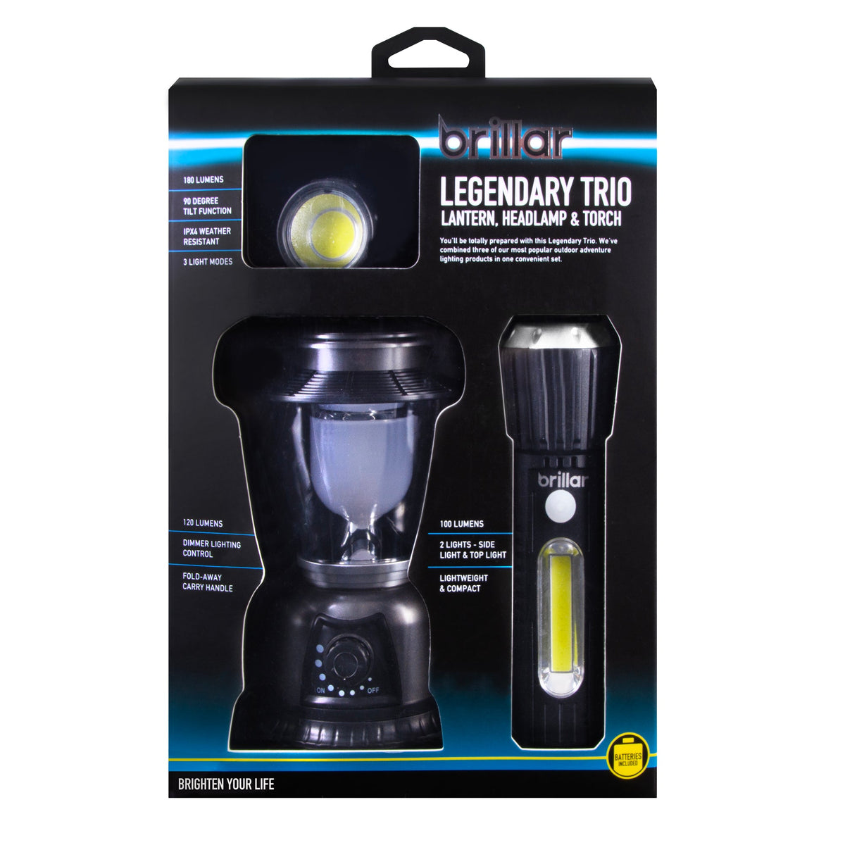 Brillar Legendary Trio Touch | Headlamp & Lantern