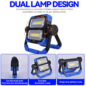Brillar 600 Lumen 360° Rotating COB LED Work Lamp | Versatile Outdoor & Emergency Light