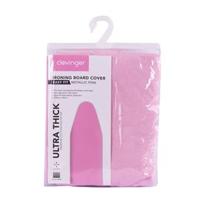 Ironing Board Cover | 47x135cm | Metallic Pink | Heat-Resistant Fabric | Universal Fit