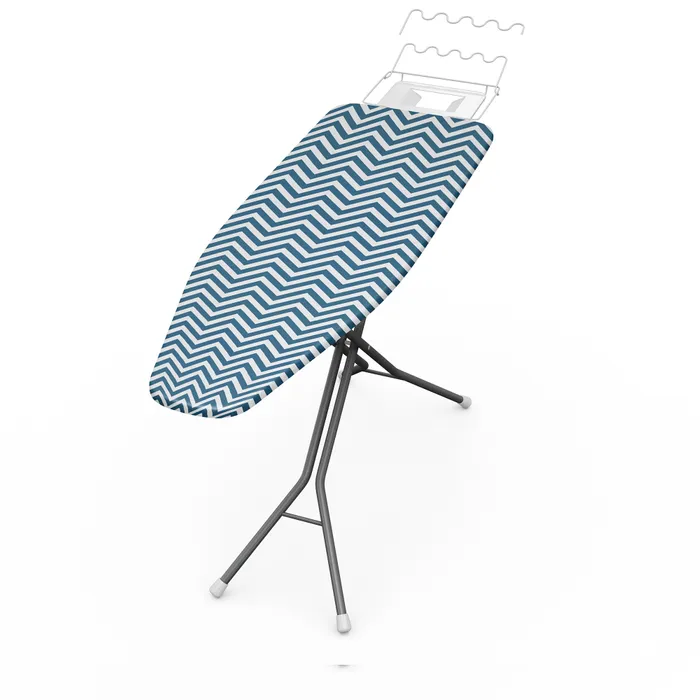 Ironing Board Cover | 47x135cm | Blue Chevron | Heat-Resistant Fabric | Universal Fit