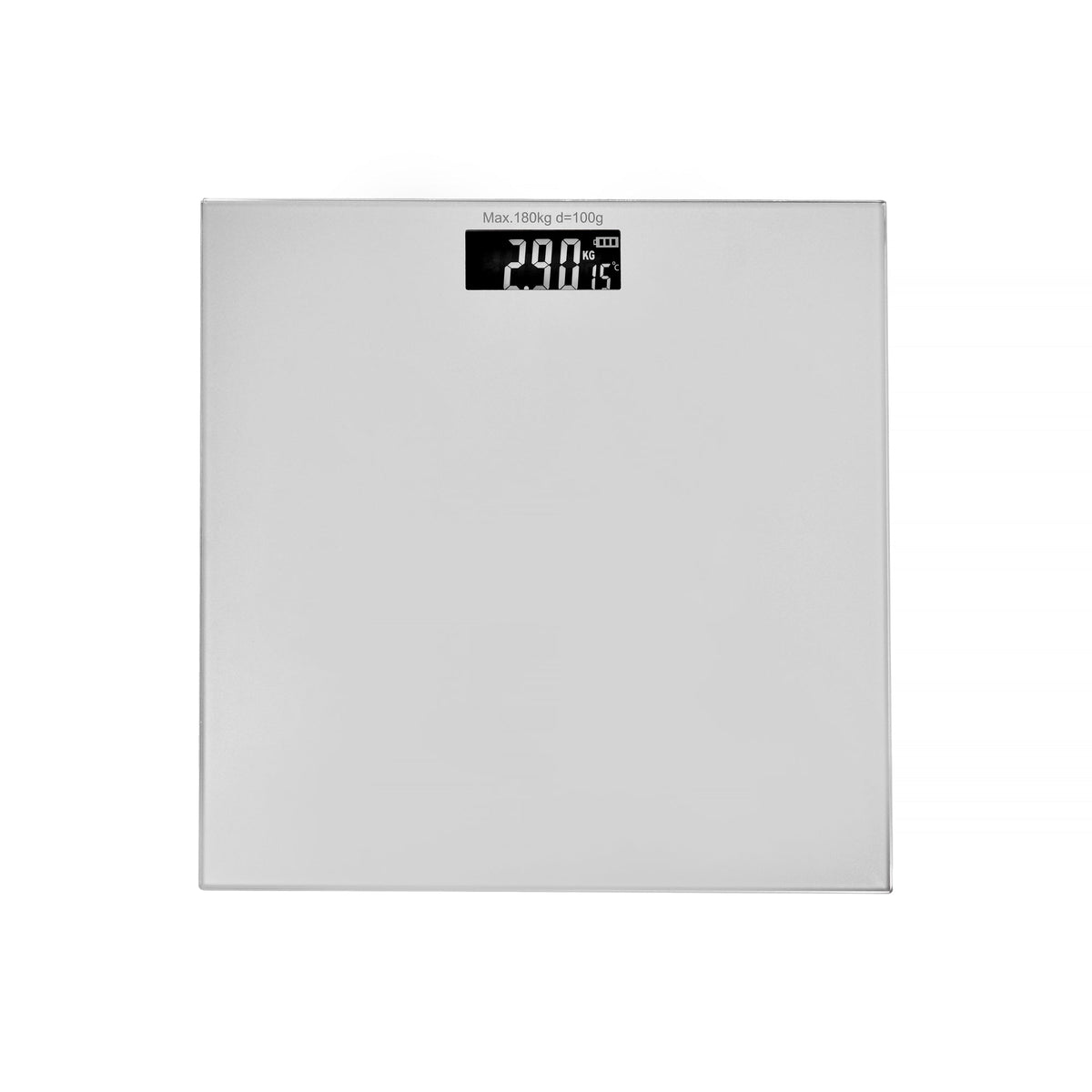 Clevinger Silver Digital Glass Bathroom Scale | Max Capacity 180KG, Sleek & Stylish