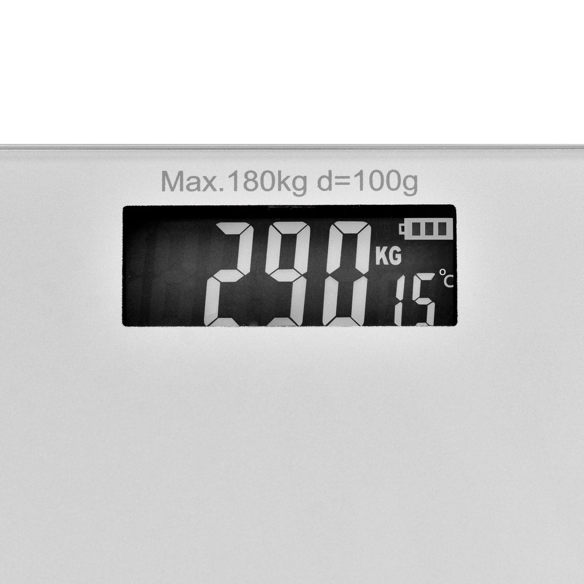 Clevinger Silver Digital Glass Bathroom Scale | Max Capacity 180KG, Sleek & Stylish