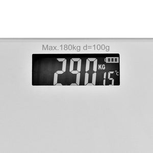 Clevinger Silver Digital Glass Bathroom Scale | Max Capacity 180KG, Sleek & Stylish