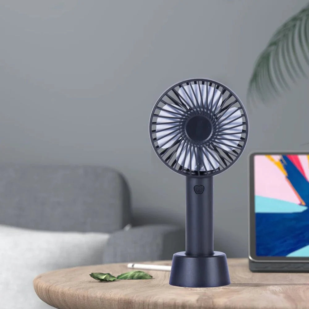 Mini USB Rechargeable Fan | Portable Table Stand | Adjustable Speed | Compact Cooling