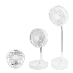 Folding Telescopic Rechargeable Fan | 4.5W | Portable Height & Tilt Adjustable | Cordless Cooling