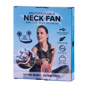 Sports Hanging Neck Fan | USB Rechargeable | 3 Speed Modes | Portable Travel Cooling