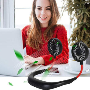 Sports Hanging Neck Fan | USB Rechargeable | 3 Speed Modes | Portable Travel Cooling