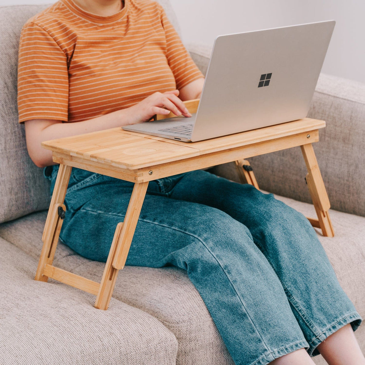 Foldable and Adjustable Bamboo Laptop Table | Bed Tray