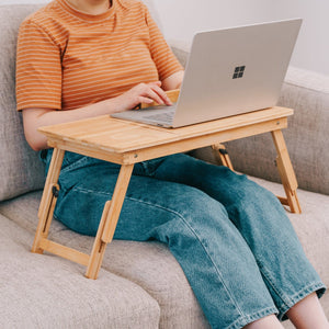 Foldable and Adjustable Bamboo Laptop Table | Bed Tray