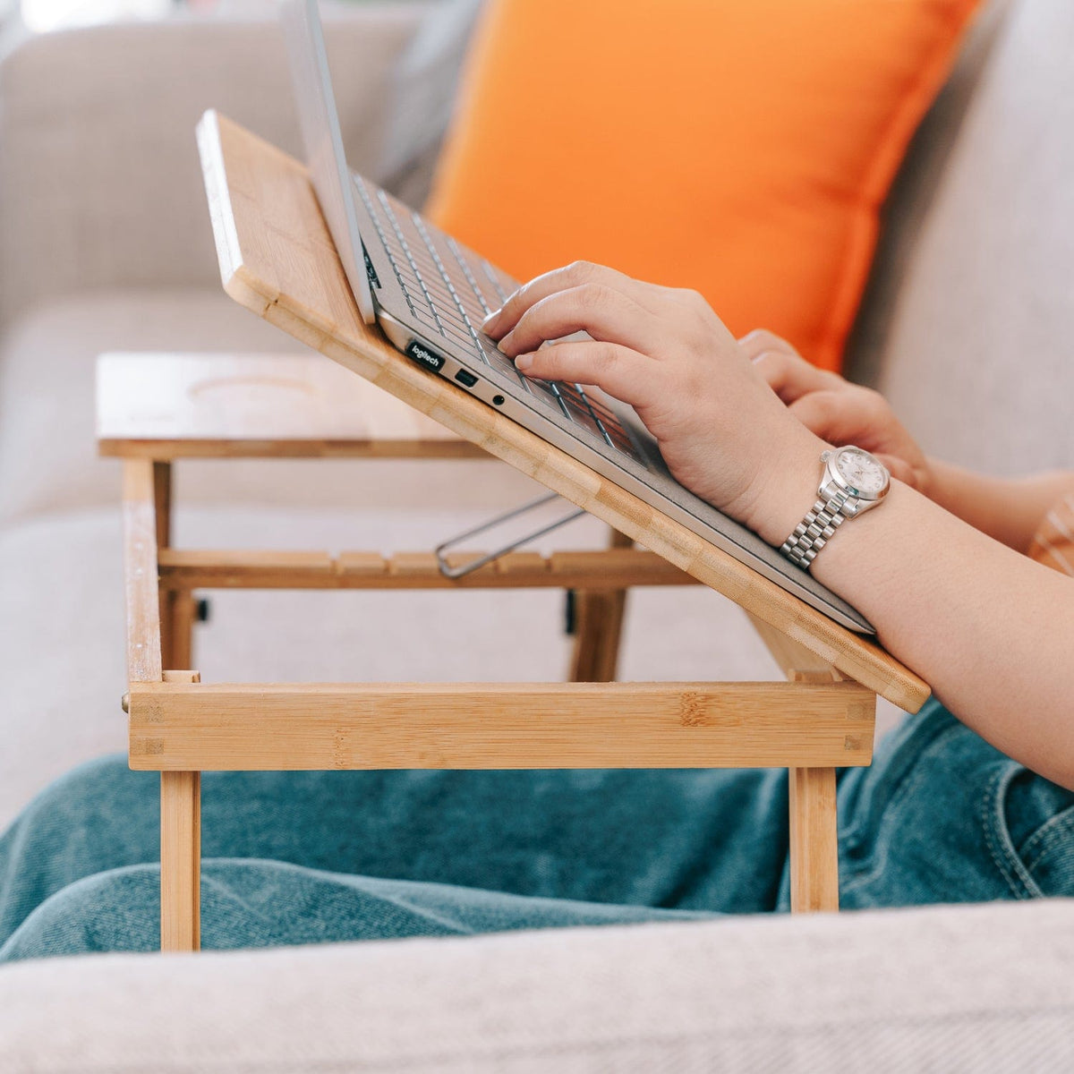 Foldable and Adjustable Bamboo Laptop Table | Bed Tray