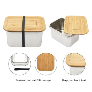 Clevinger Stainless Steel Bamboo Extra Large Lunch Box | 2000ml