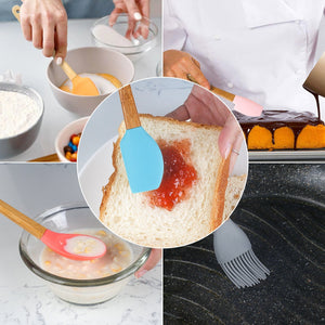 5-Piece Mini Silicone & Bamboo Utensil Set | Nonstick Cookware