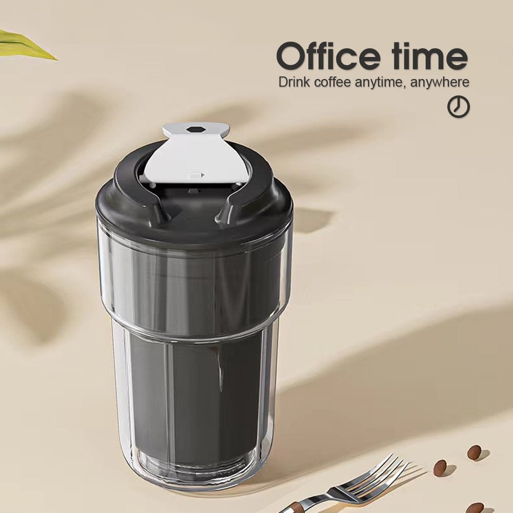 460ml Double Wall Insulated Coffee Cup | Black | Keeps Drinks Hot or Cold