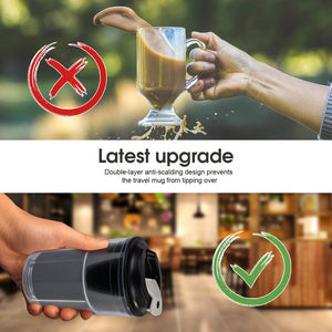 460ml Double Wall Insulated Coffee Cup | Black | Keeps Drinks Hot or Cold