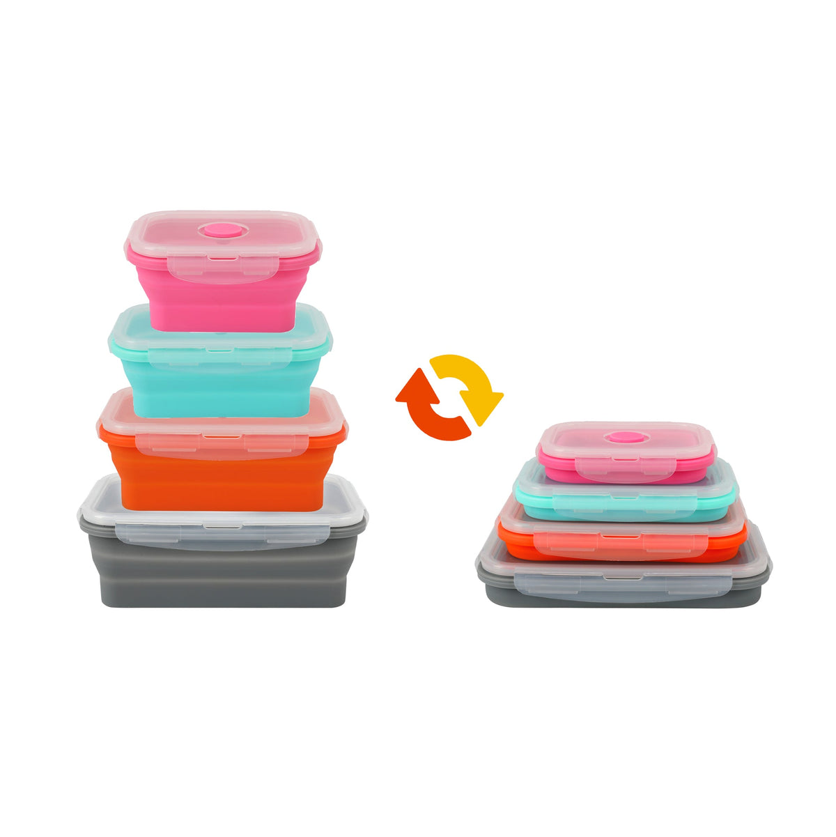 Cook Easy 4-Piece Collapsible Silicone Storage Container Set