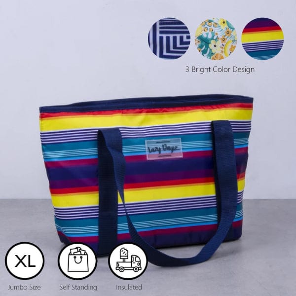 6L Food Safe Insulated Jumbo Cooler Tote | Rainbow | Large Capacity