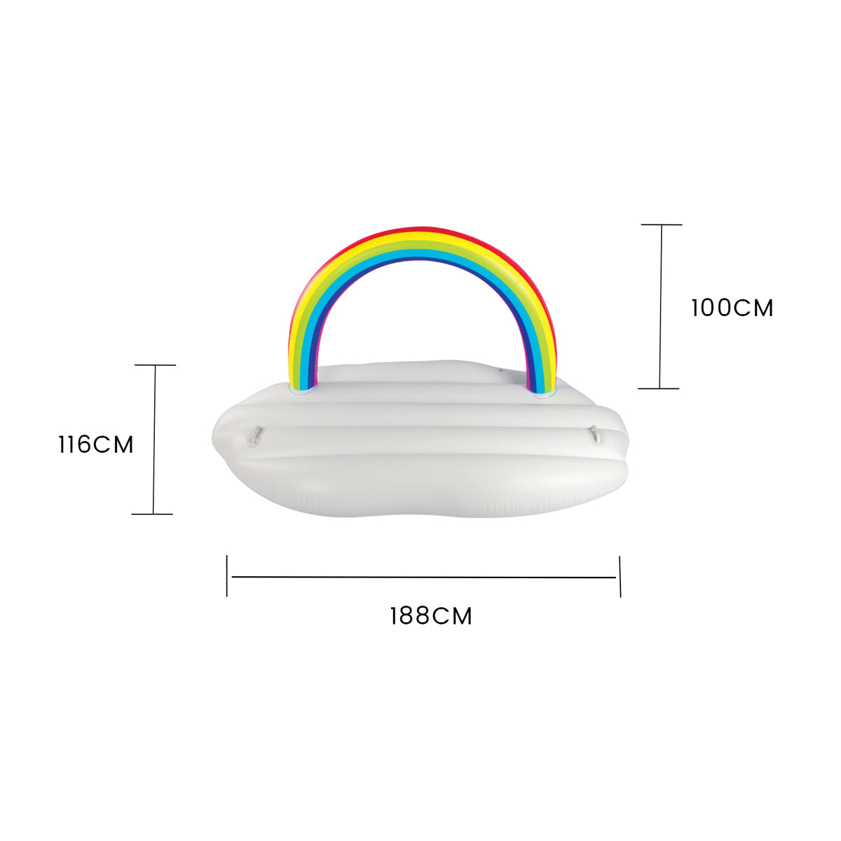 Lazy Dayz Inflatable Rainbow Cloud Float | 185cm | Fun Pool & Beach Lounger
