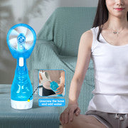 Handheld Battery-Powered Personal Water Spray Fan | Blue | Portable Cooling Mist Fan