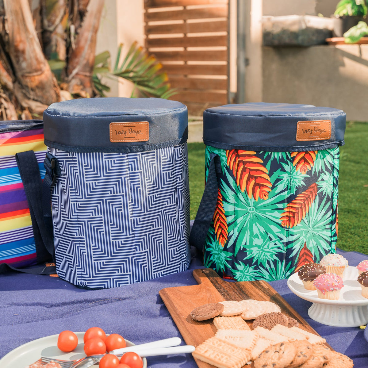 Lazy Dayz Insulated Cooler Stool | Makena Design | Portable Beverage Cooler & Seat