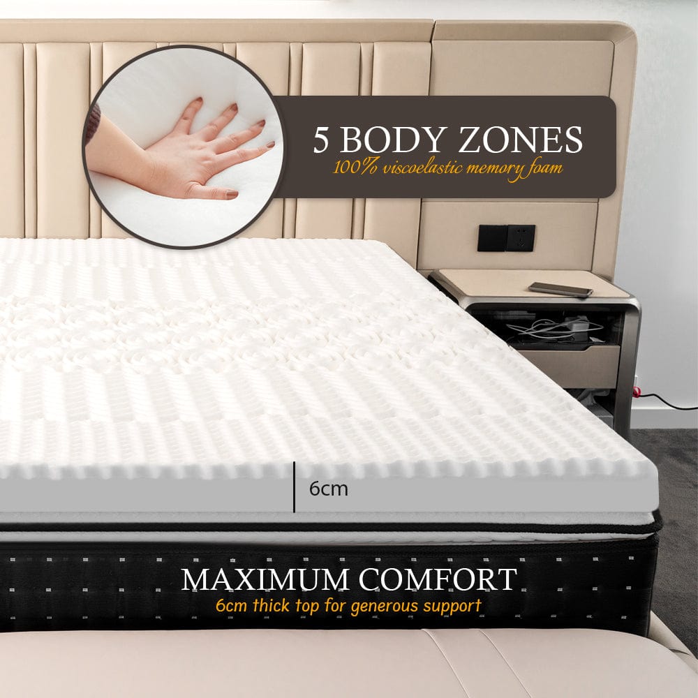 6cm Memory Foam Mattress Topper | Bamboo Cover | Single Size